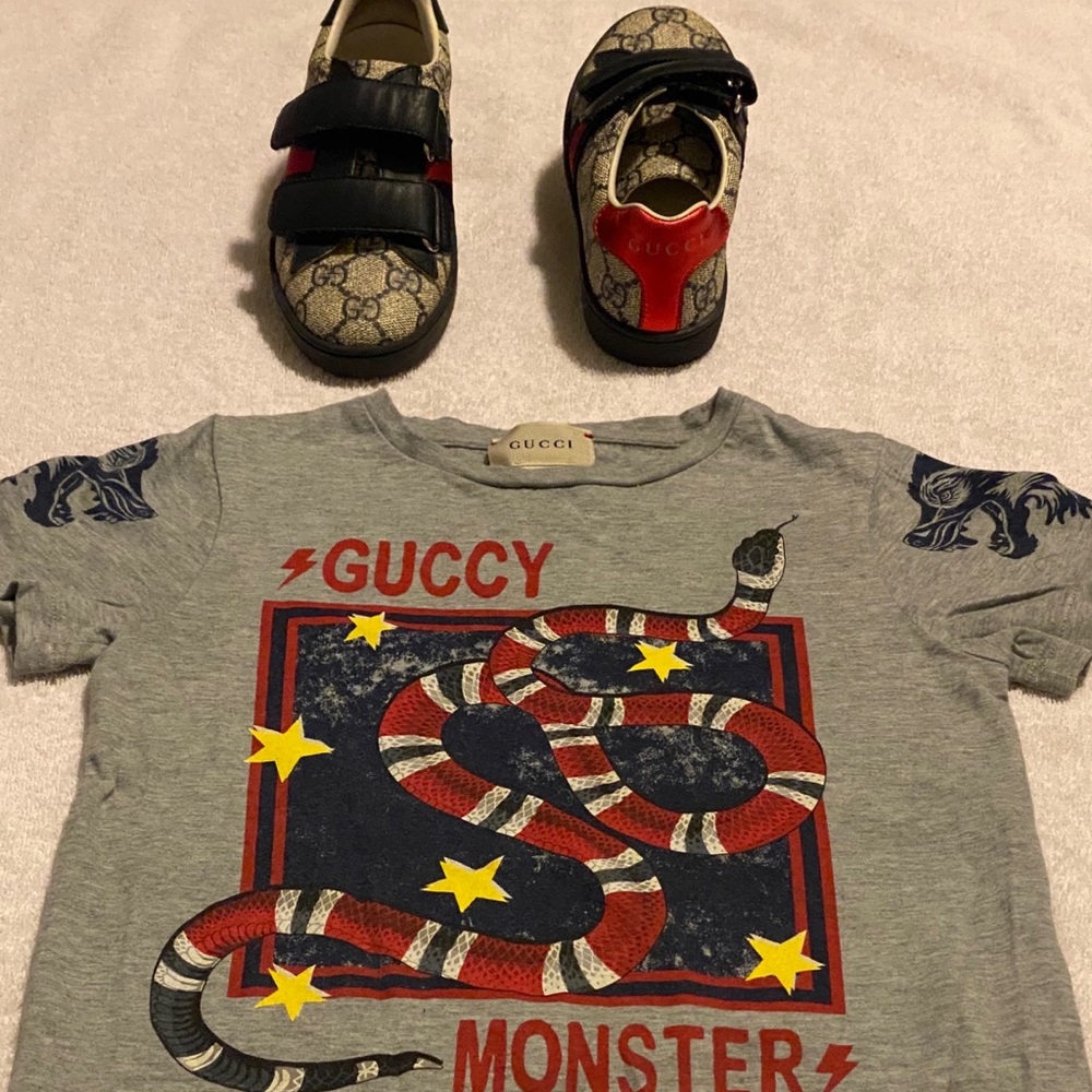 Gucci snake shirt matching shoes